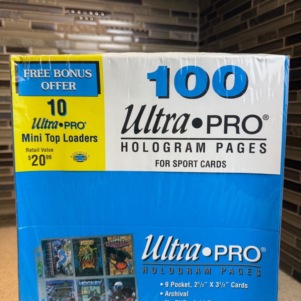 NEW Ultra Pro 100ct 2.5" x 3.5" Hologram 9-Pocket Sport Cards Pages Sealed